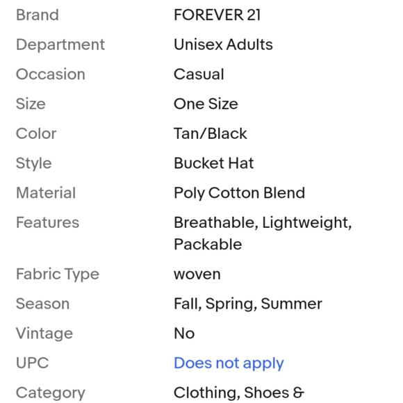 Forever 21 UNISEX Woven Bucket Fedora Natural w/ Black Band. - Picture 5 of 5